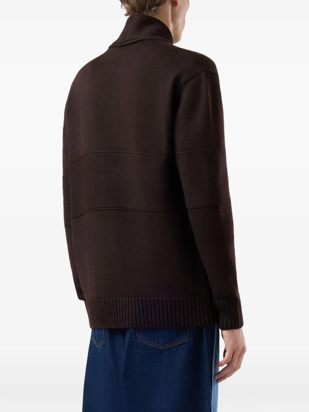 GCDS logo-embossed shawl-collar cardigan Bruin