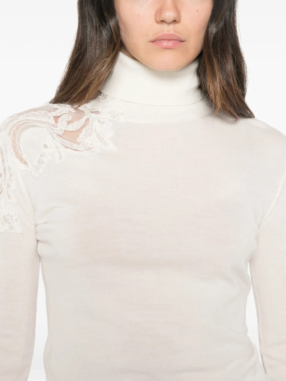 Ermanno Scervino Coltrui met kanten vlakken Wit