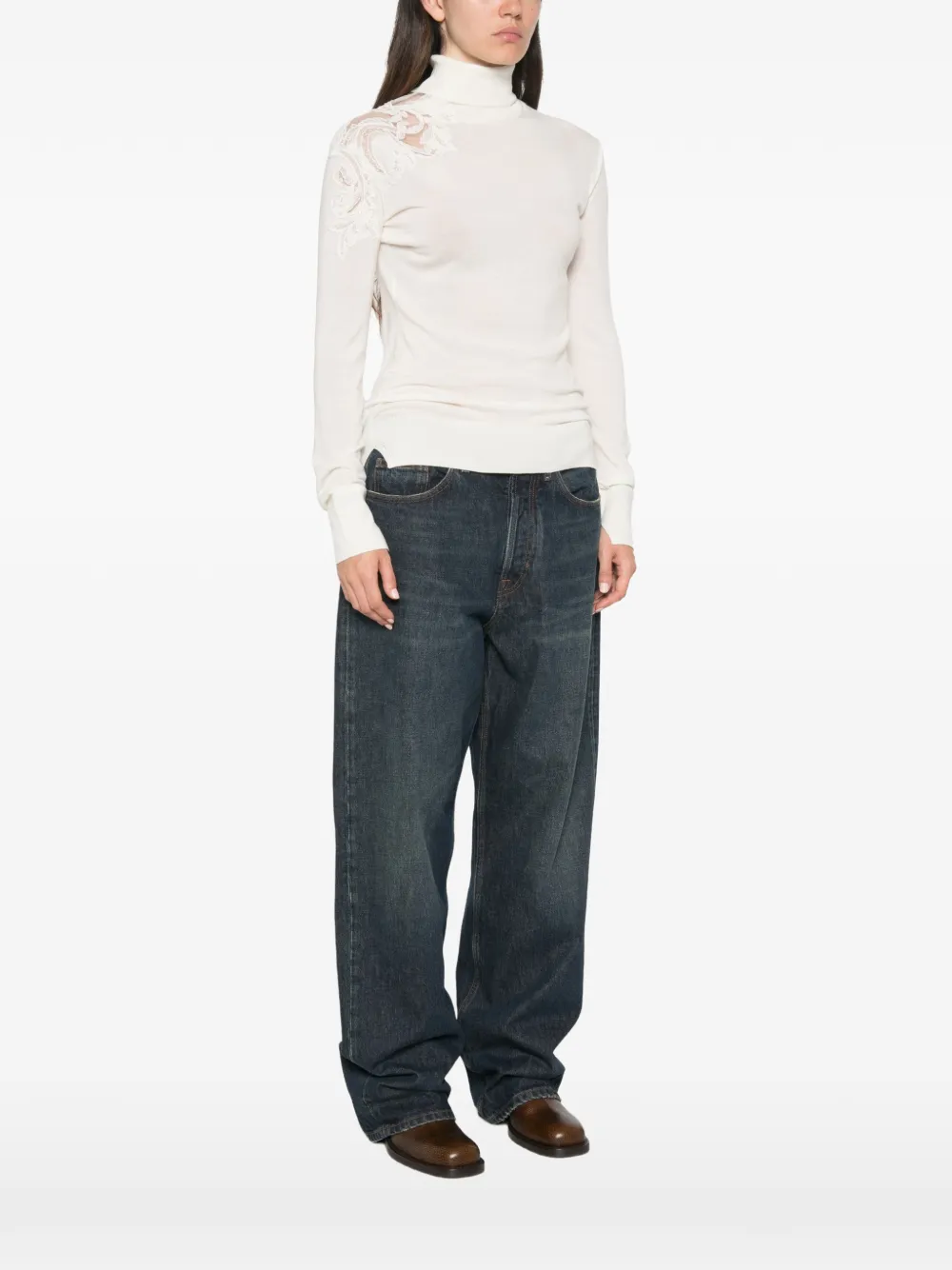 Ermanno Scervino Coltrui met kanten vlakken Wit