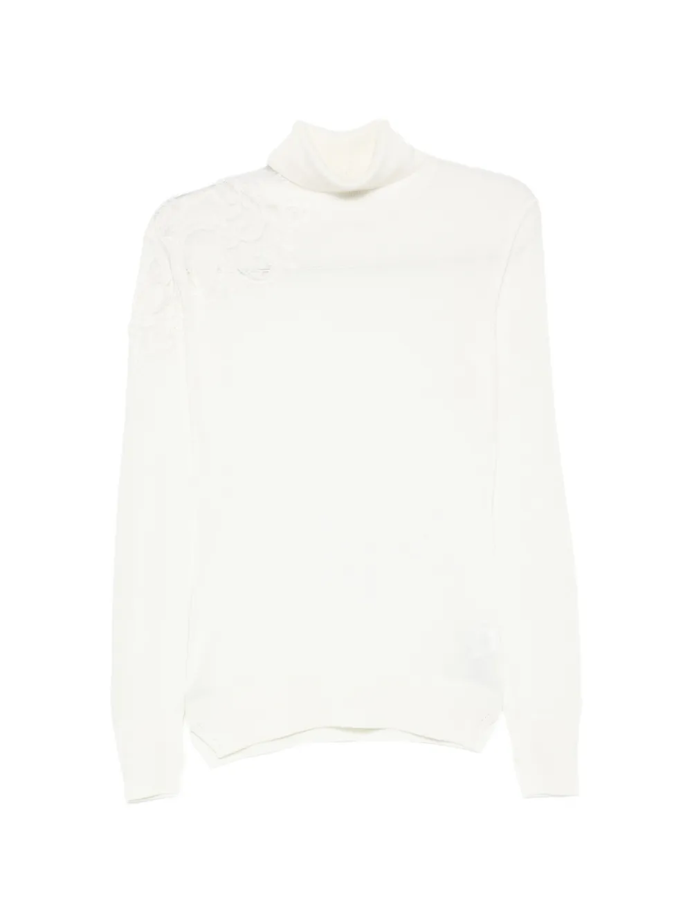 Ermanno Scervino lace-panel roll-neck sweater