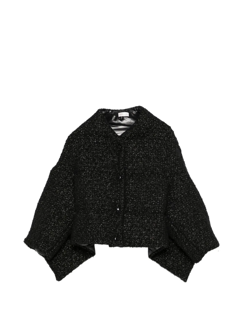 Moncler bouclé-knit quilted jacket Zwart