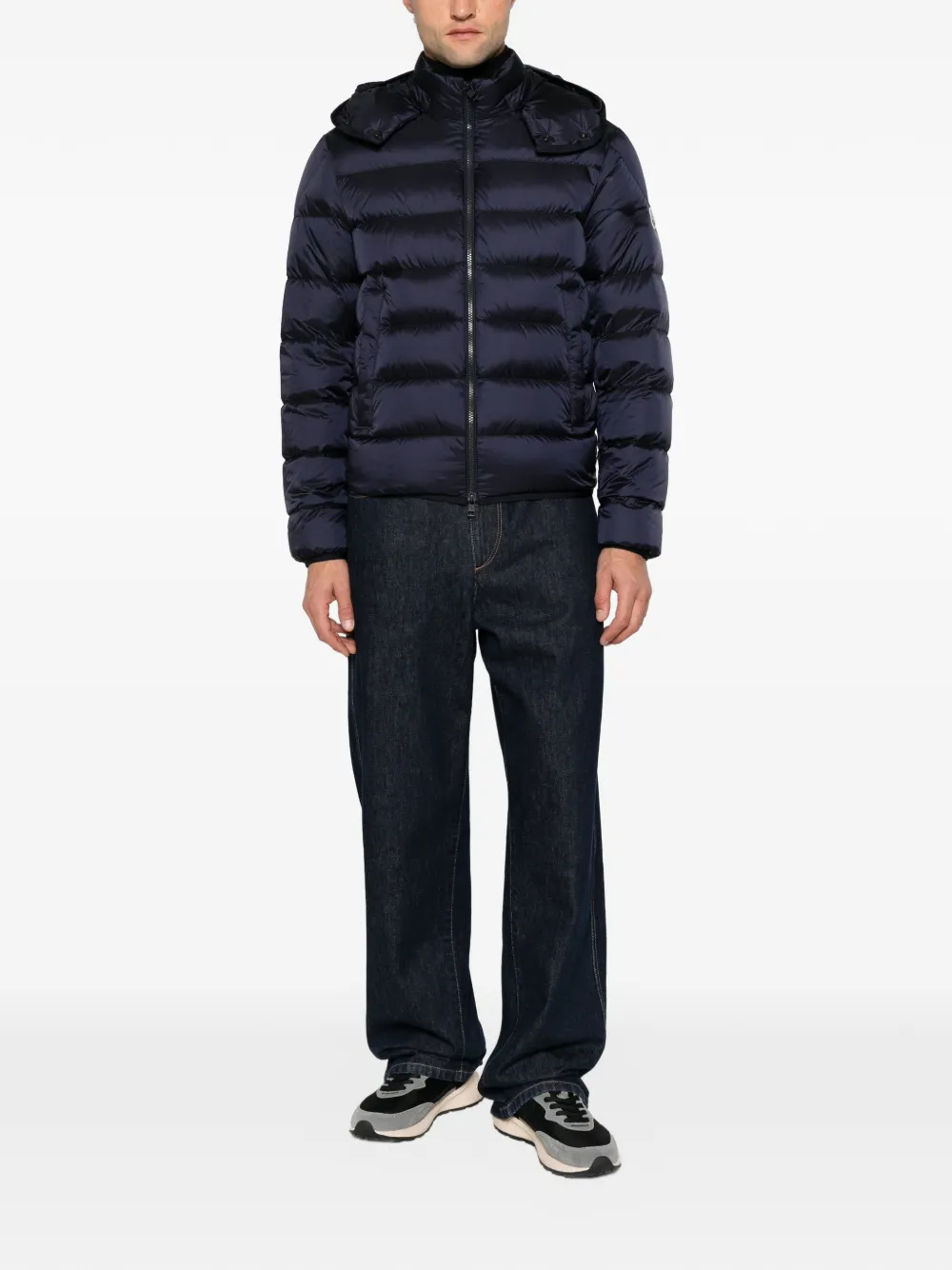 Moncler Gevoerd jack met capuchon Blauw