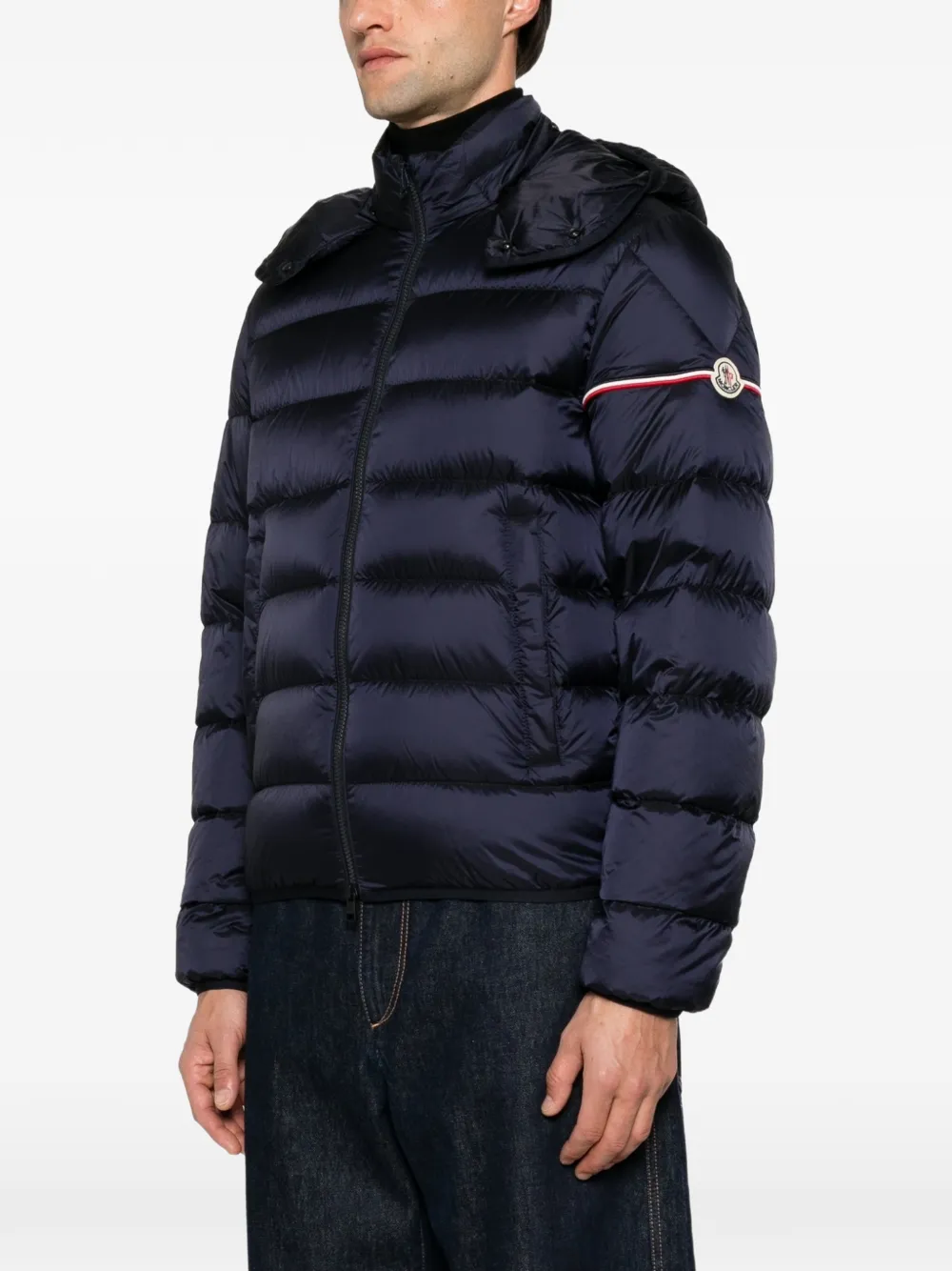 Moncler Gevoerd jack met capuchon Blauw