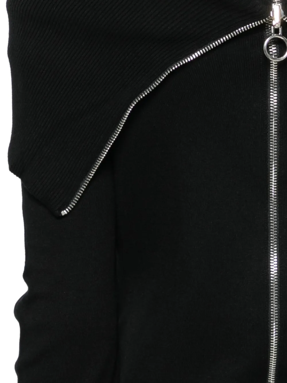 Semicouture off-shoulder zip-back cardigan Zwart