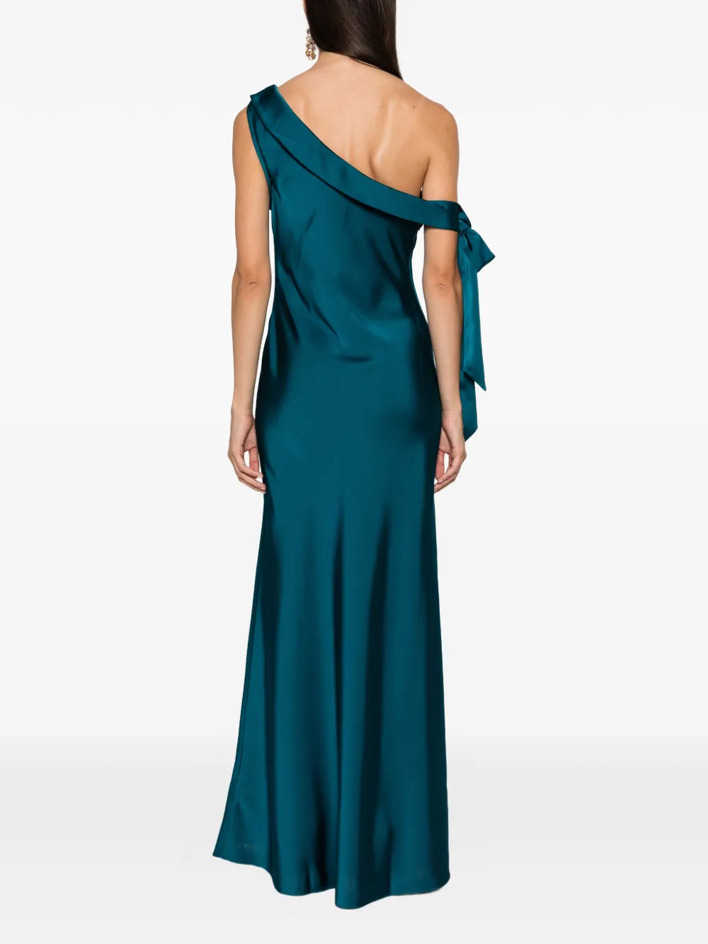 Herve Leger one-shoulder bow-detail maxi dress Blauw