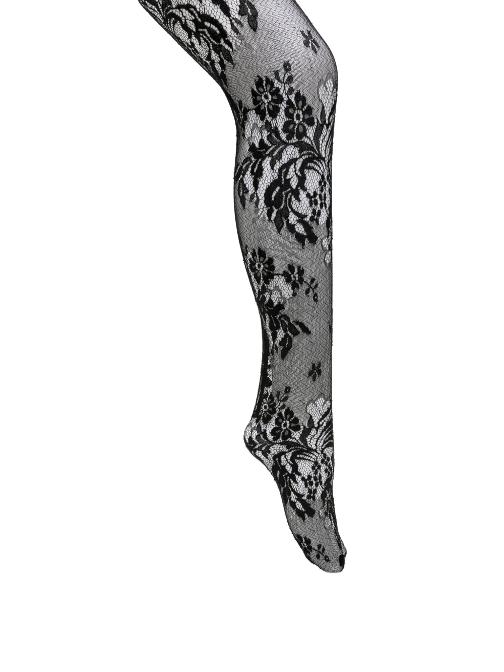 WARDROBE.NYC floral-lace tights - Schwarz