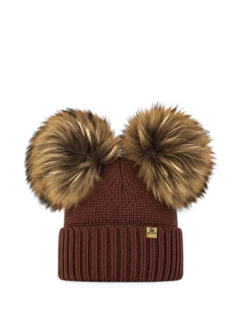 cuffie regina pom-pom chunky-knit beanie hat