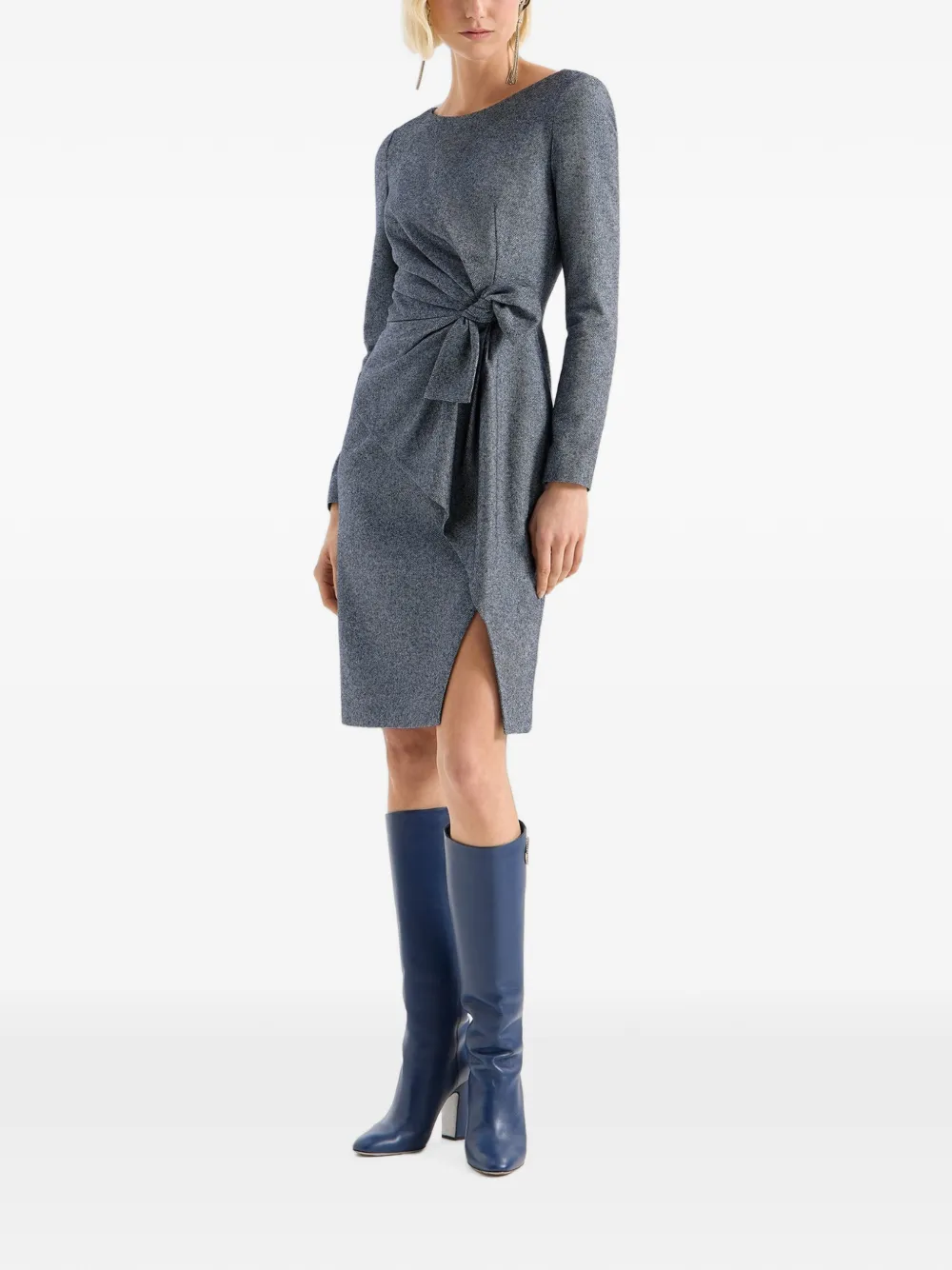 Genny Jurk met strikdetail Blauw