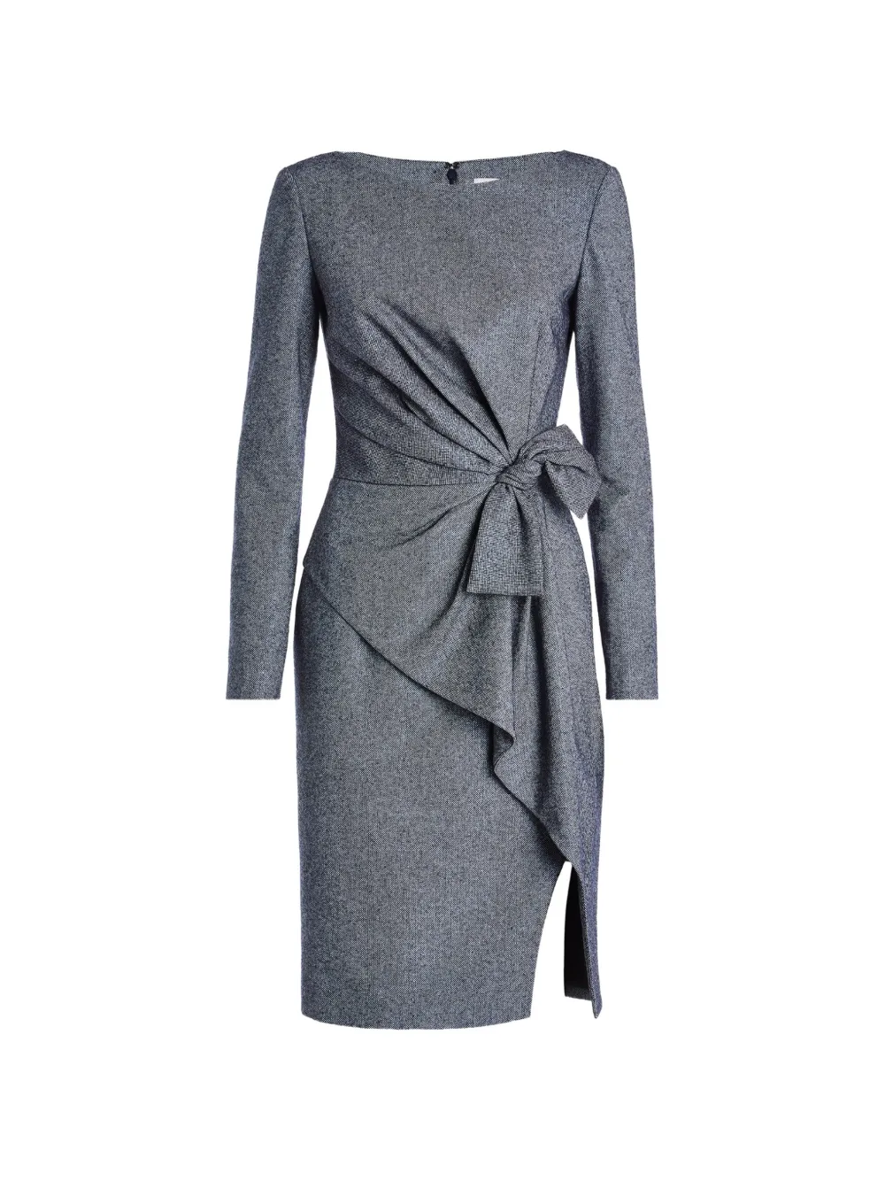 Genny bow-detail long-sleeve mini dress
