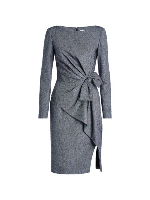 Genny bow-detail long-sleeve mini dress