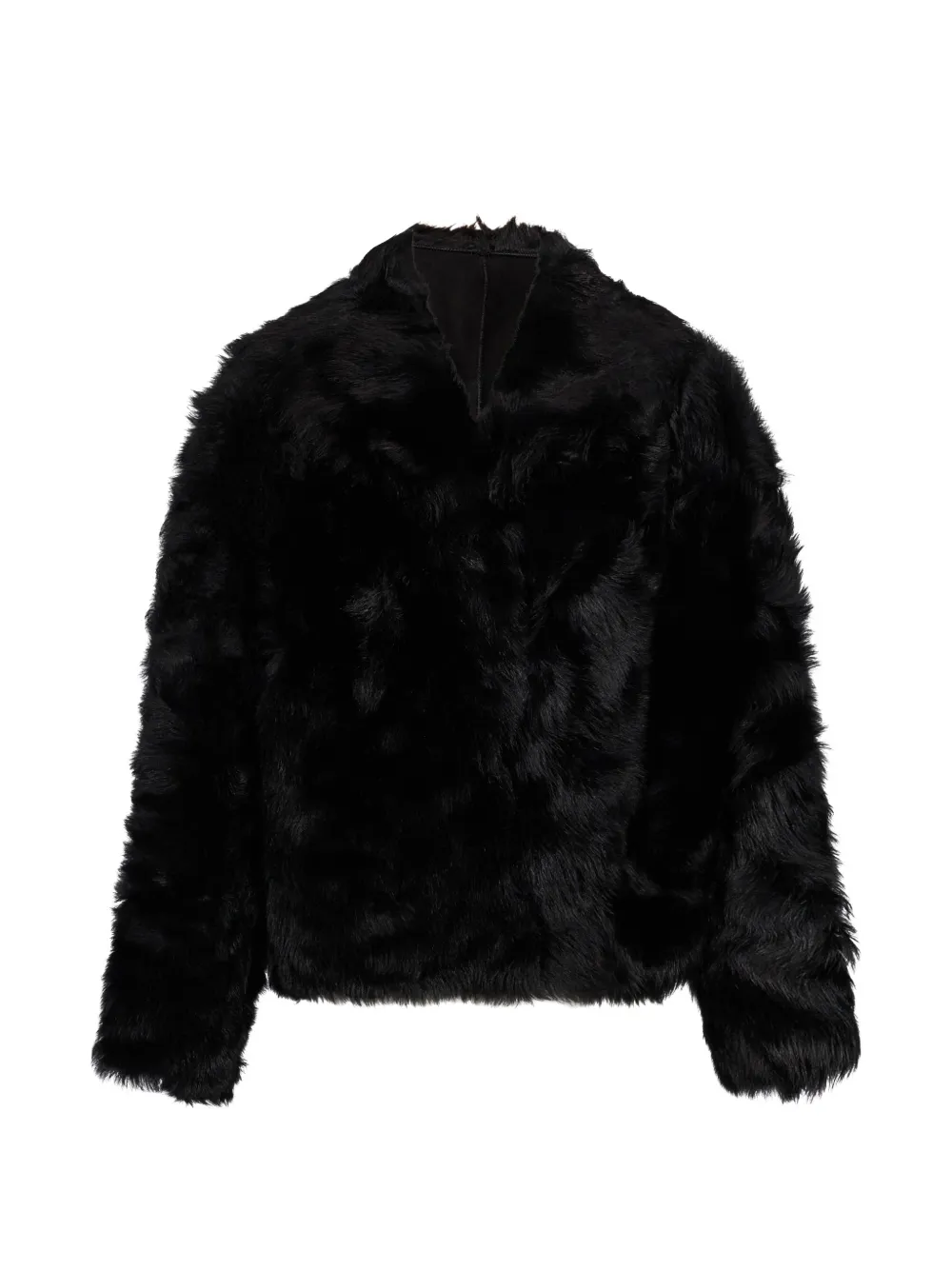 Salvatore Santoro manteau en fourrure artificielle à col v - Noir