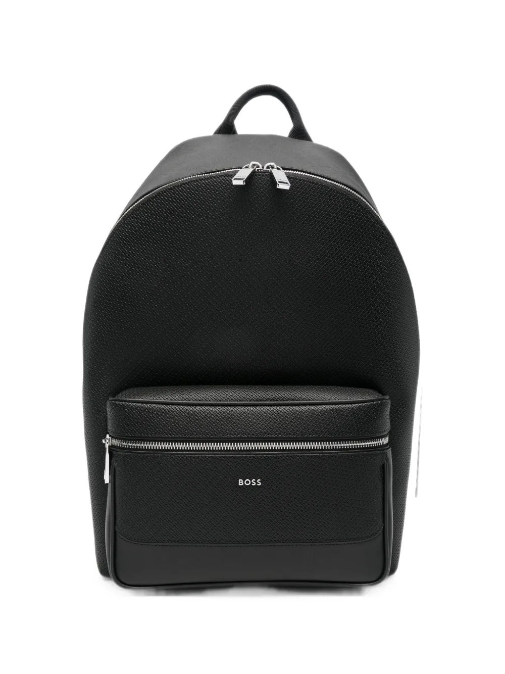 BOSS Northon textured-finish logo-plaque backpack - men - Recycled Calf Leather/Recycled Polyester/Polyester/Polyurethane/Recycled Polyester/Recy...