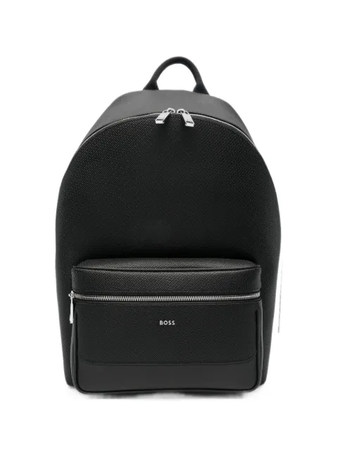 BOSS Northon textured-finish logo-plaque backpack