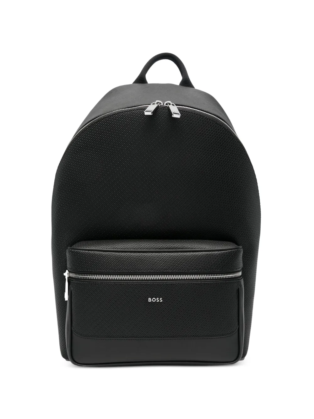 BOSS Northon textured-finish logo-plaque backpack - men - Recycled Calf Leather/Recycled Polyester/Polyester/Polyurethane/Recycled Polyester/Recy...