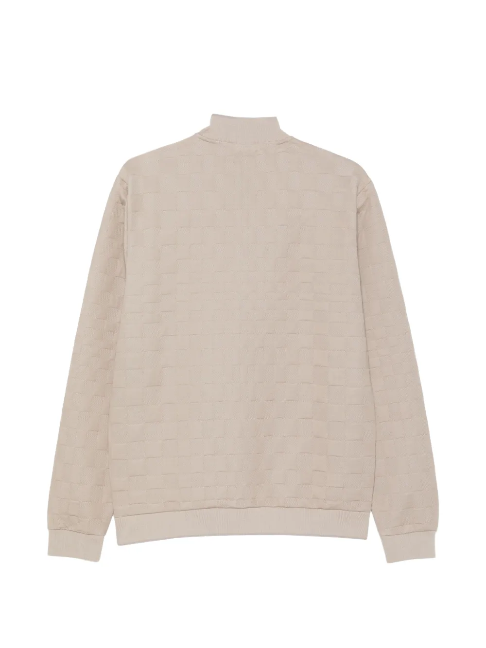 BOSS Geruit vest met rits Beige