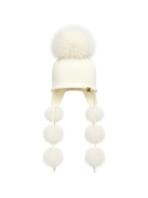 cuffie regina pompom-detail ear-flap beanie hat