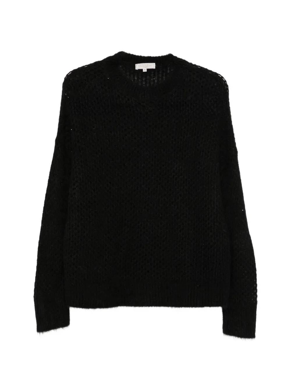 Antonelli Brembana open-knit crew-neck sweater - Black