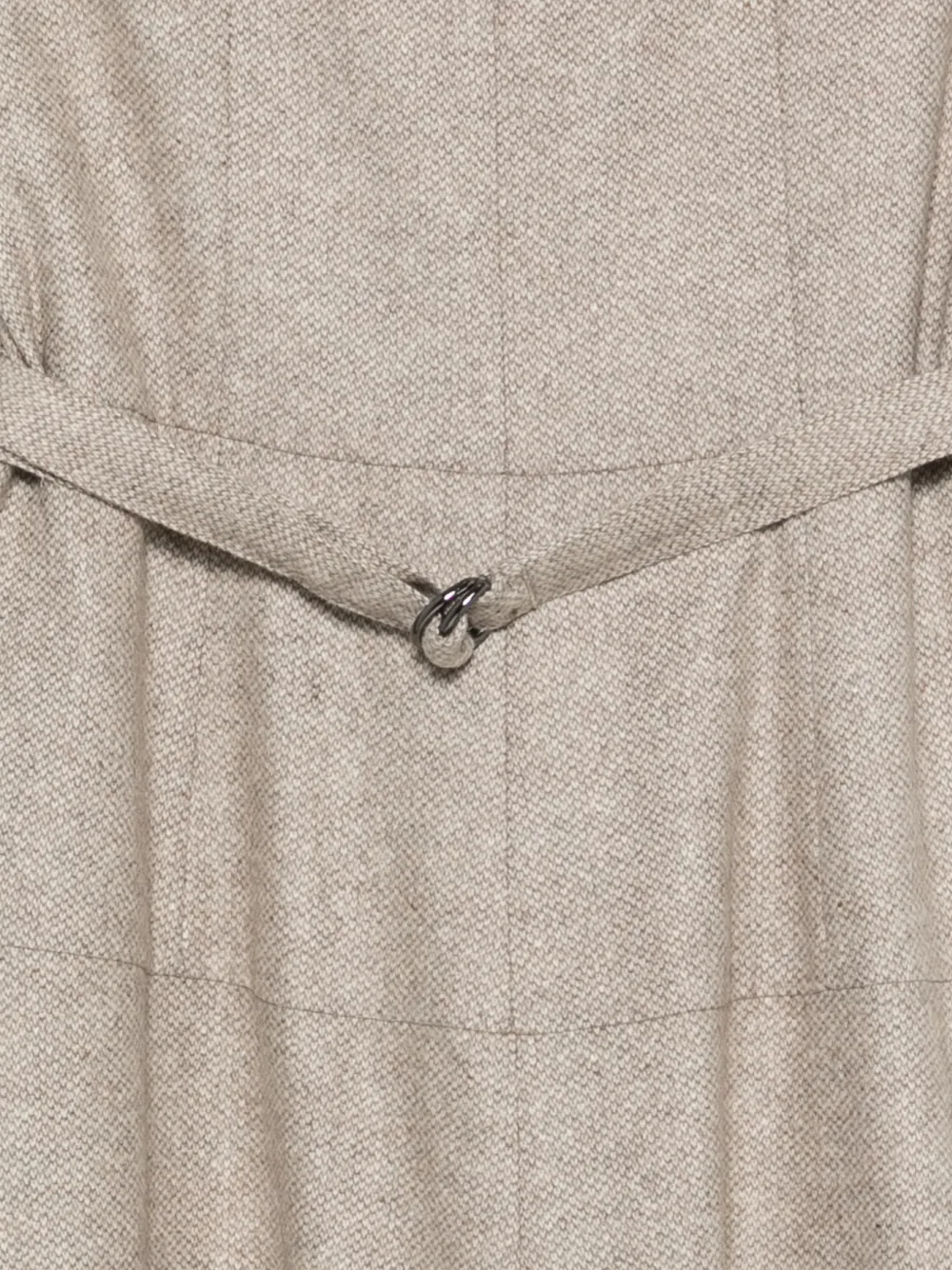 Antonelli belted three-quarter sleeve midi dress Beige