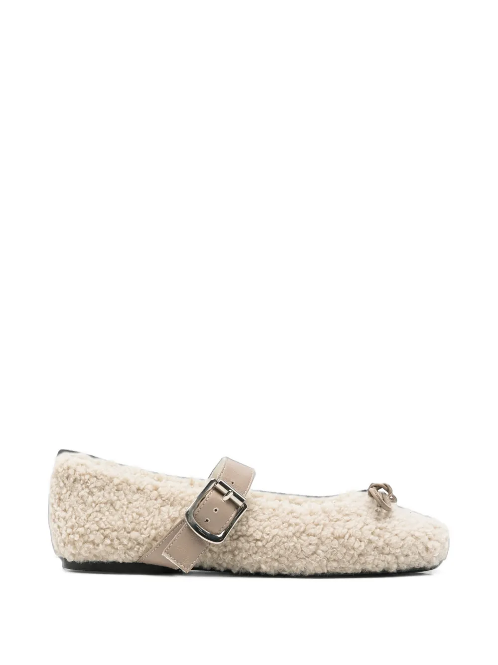 Douuod Kids buckle-strap wool ballet flats - Toni neutri