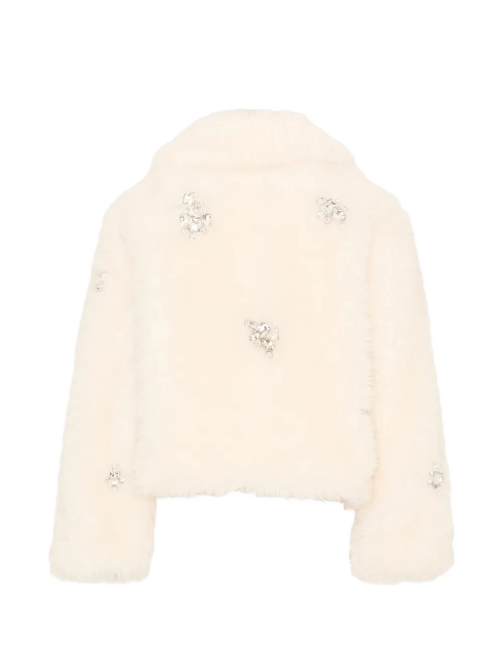 Stella McCartney Kids crystal-embellished faux-fur jacket Wit