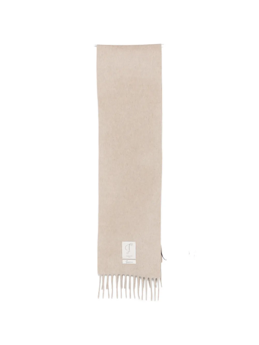 Jacquemus fringed logo-patch scarf