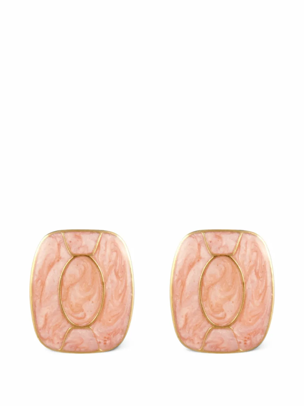 Susan Caplan Vintage 1990s enamel-detail earrings - Oro