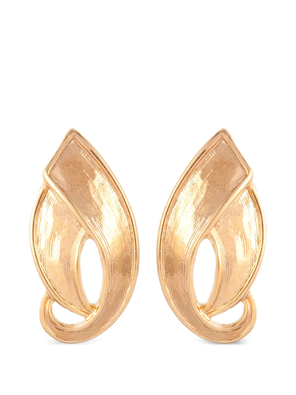D'Orlan Vintage 1980s leaf-shaped earrings - Oro