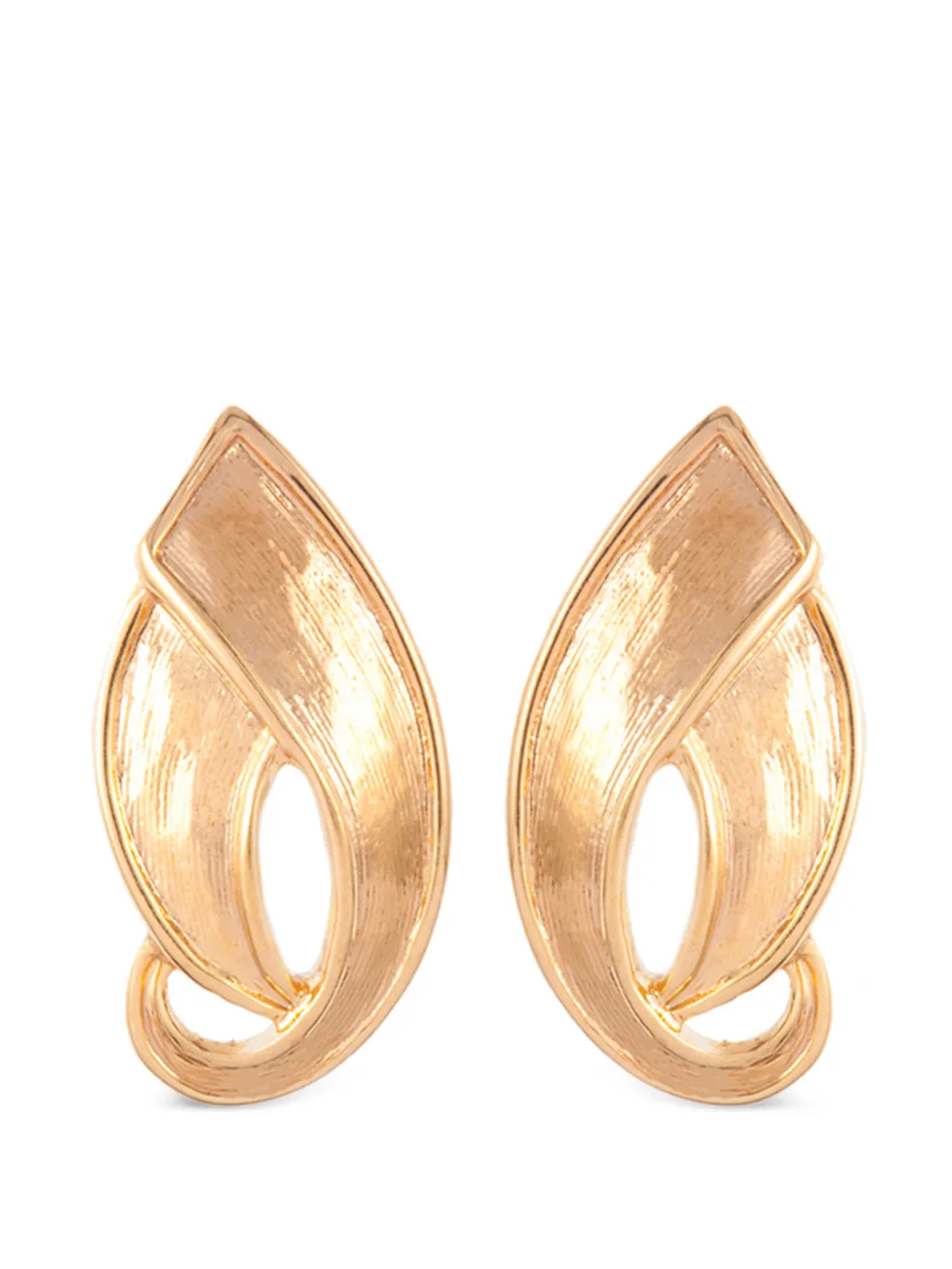 D'Orlan Vintage 1980s leaf-shaped earrings - Oro