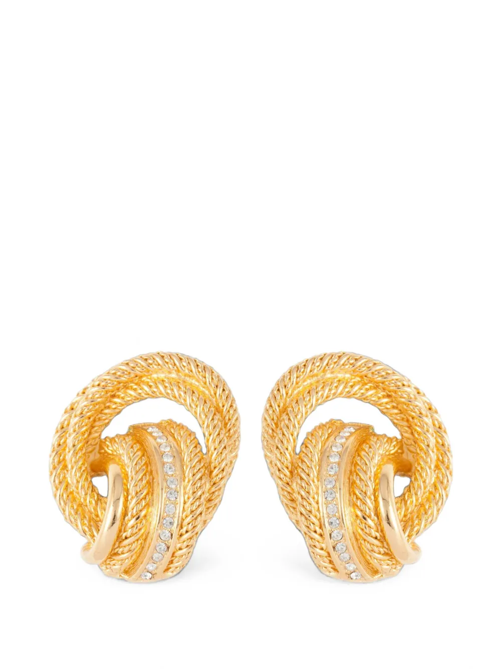 Christian Dior Pre-Owned 1980s Love Knot clip-on earrings - Oro