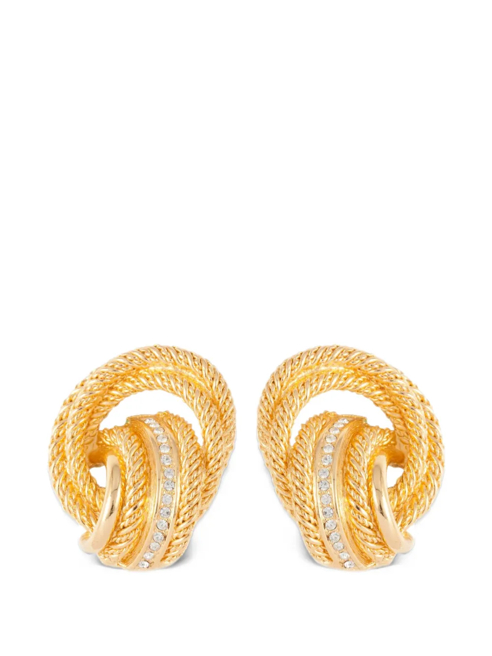 Christian Dior Pre-Owned 1980s Love Knot clip-on earrings - Oro