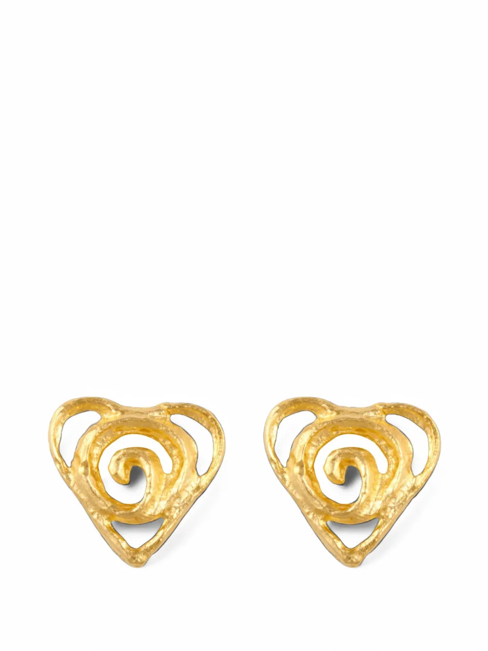 Susan Caplan Vintage 1990s heart-shape clip-on earrings - Oro
