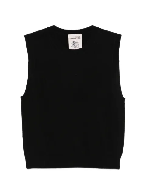 Semicouture fine-knit sleeveless vest