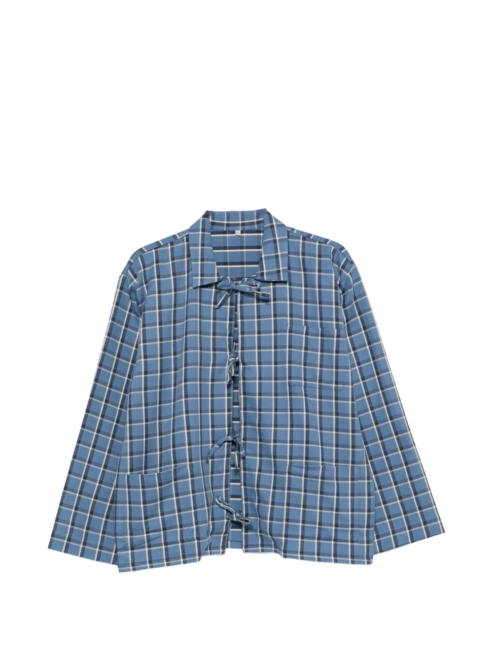Baserange Limber plaid-fastening tie-fastening shirt