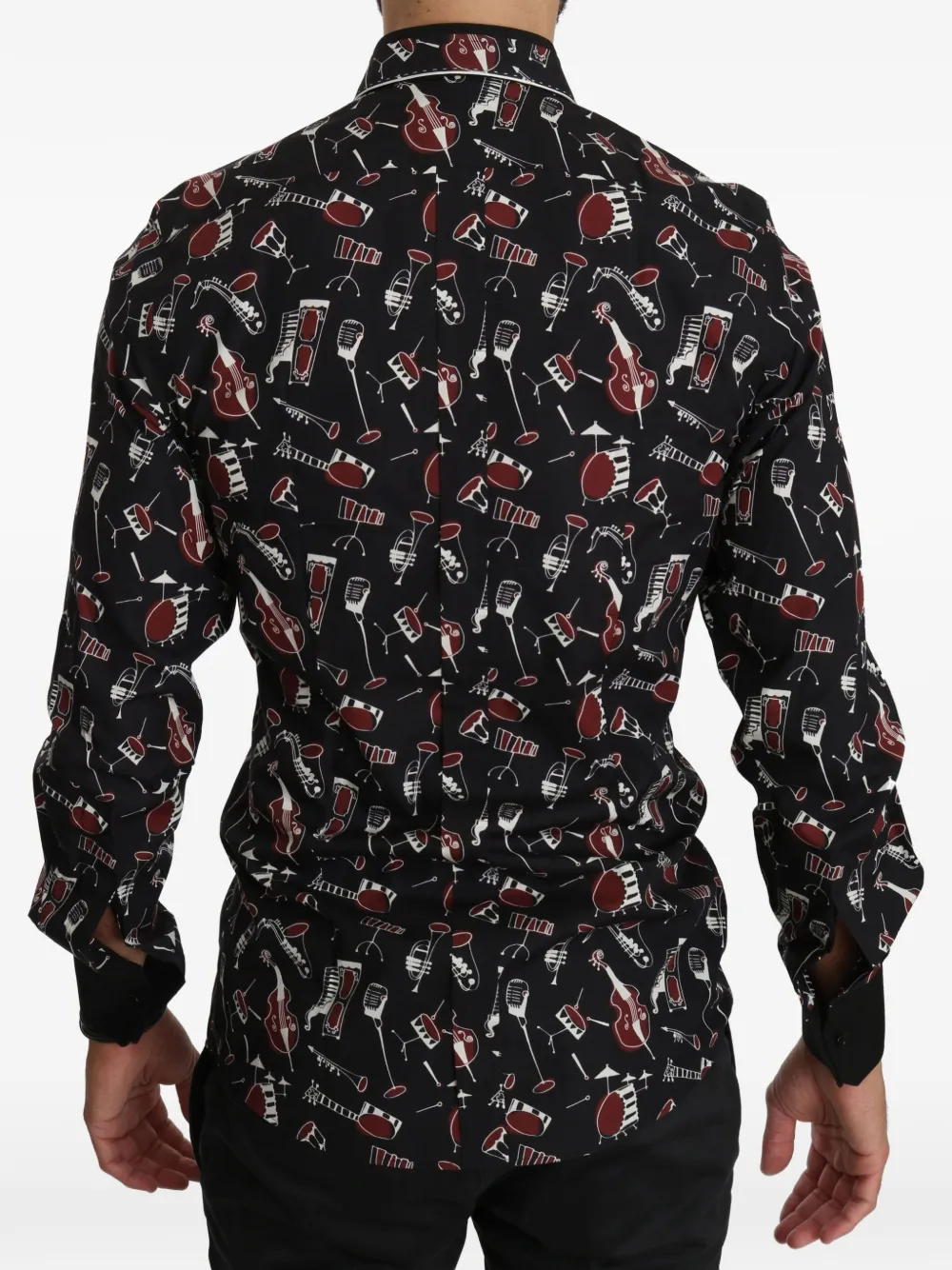 Dolce & Gabbana Overhemd met muziekinstrumentenprint Zwart