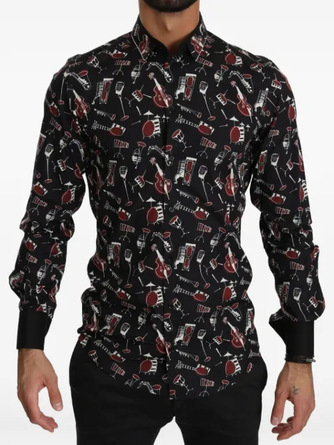 Dolce & Gabbana musical-instrument-print cotton shirt