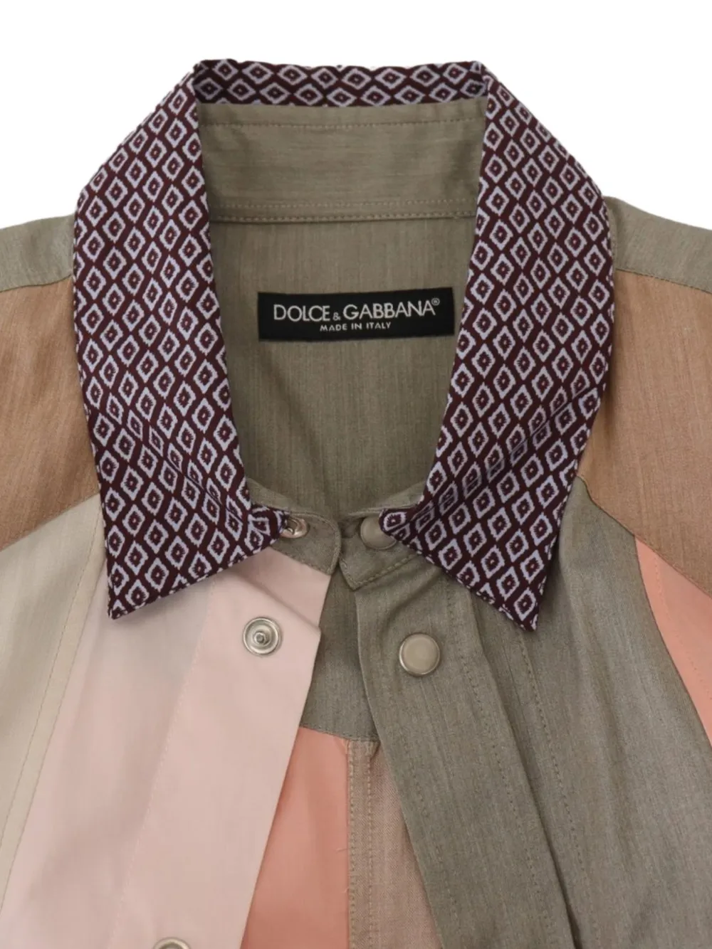Dolce & Gabbana Katoenen overhemd met patchwork Beige