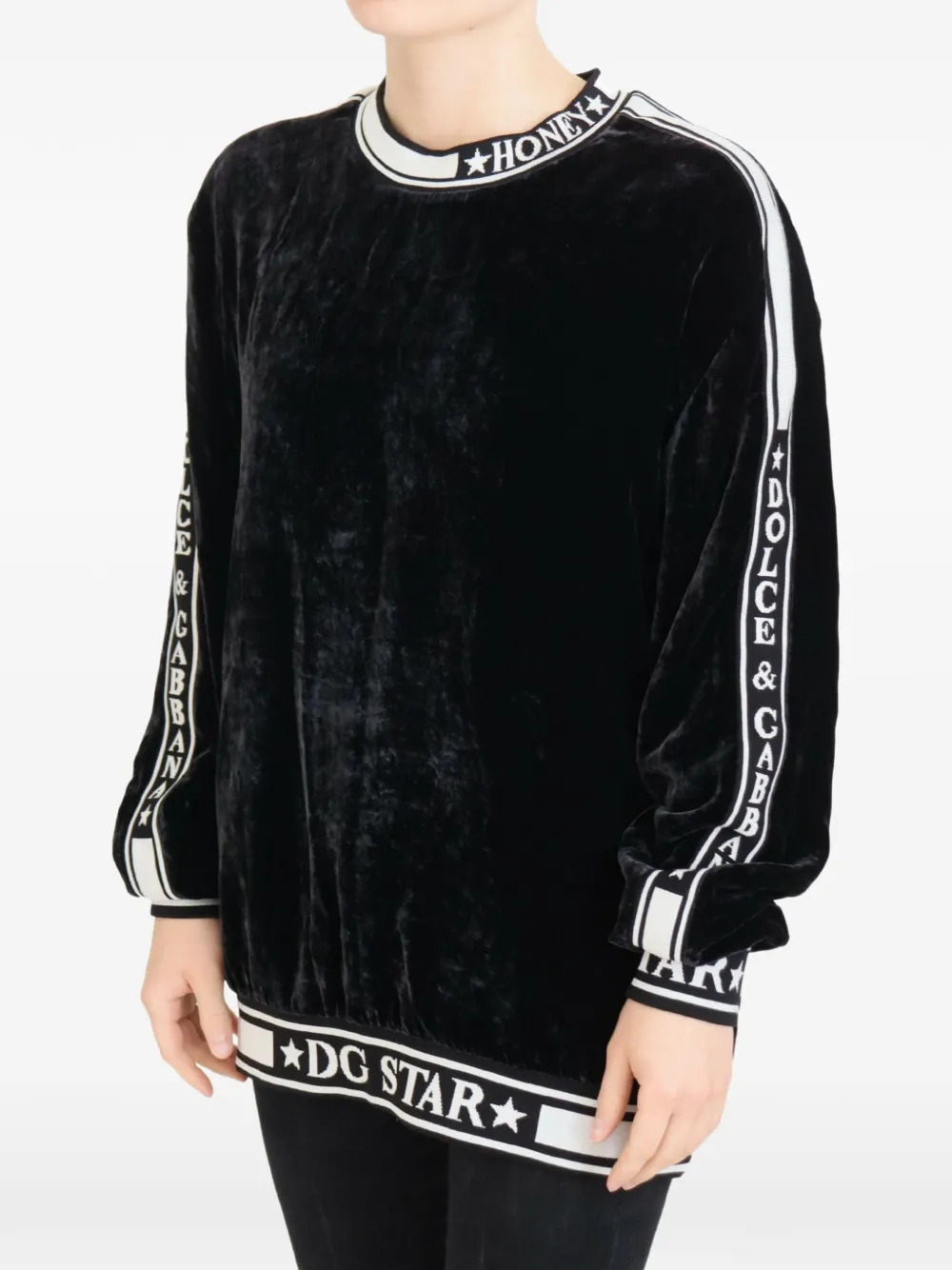 Dolce & Gabbana logo-tape sweater Zwart