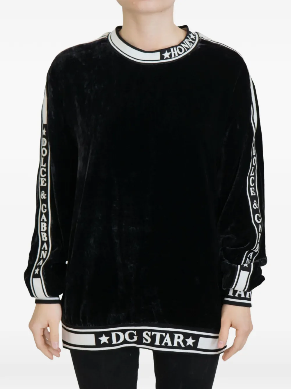 Dolce & Gabbana logo-tape sweater - Black