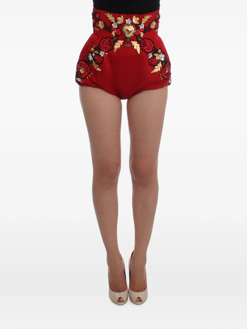 Dolce & Gabbana crystal-embellished shorts - Rosso