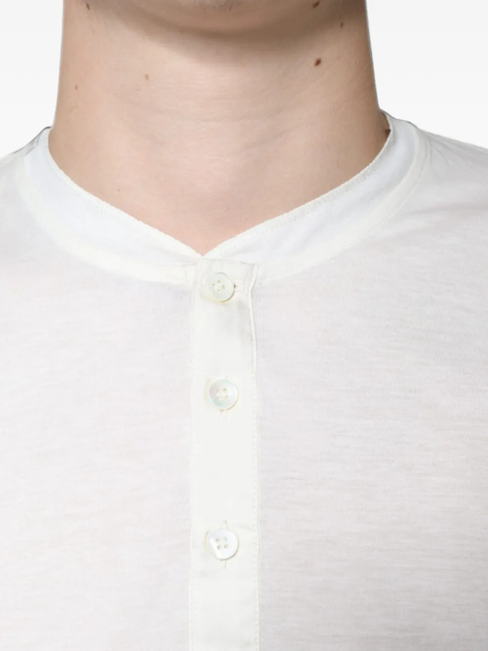 Dolce & Gabbana T-shirt met henleyhals en korte mouwen Wit