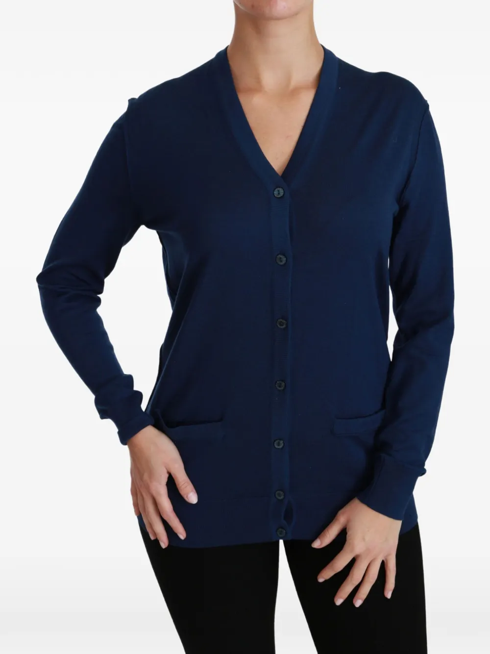 Dolce & Gabbana V-neck button-up cardigan Blauw
