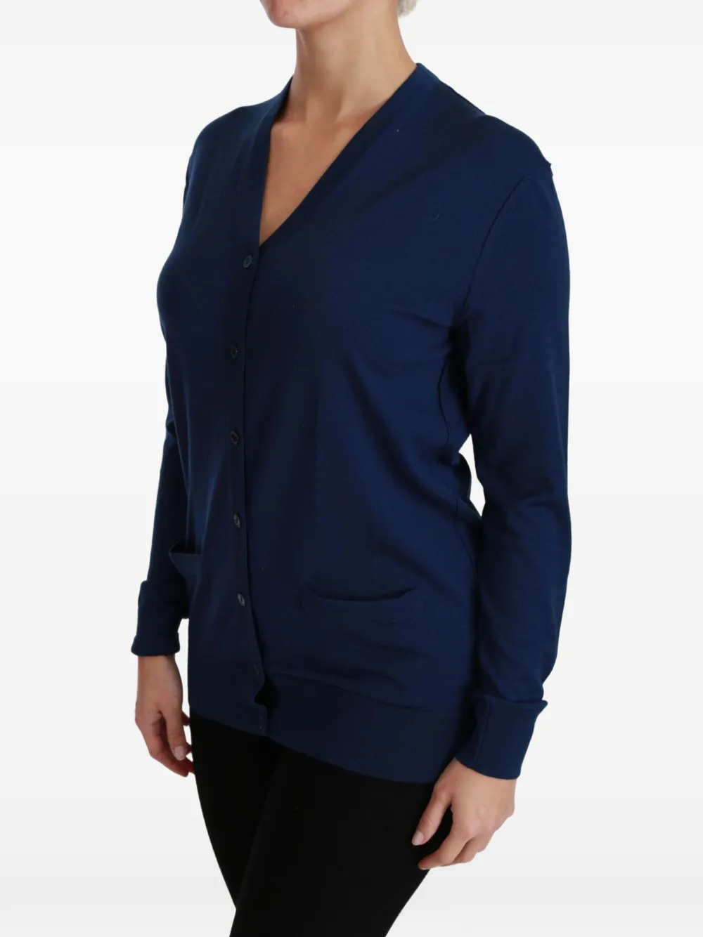 Dolce & Gabbana V-neck button-up cardigan Blauw