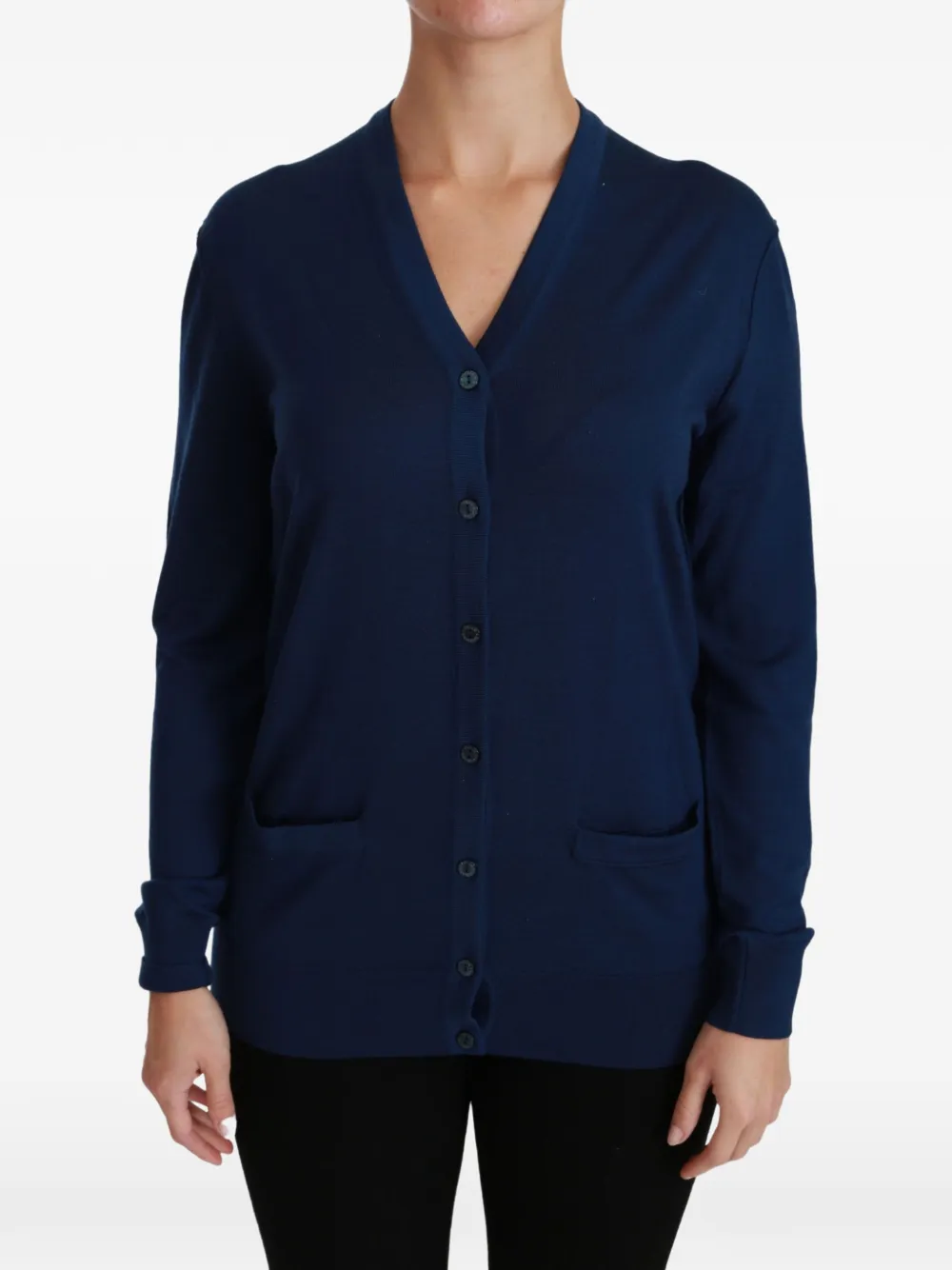 Dolce & Gabbana V-neck button-up cardigan - Blu