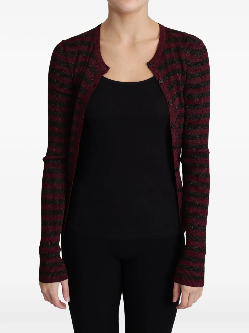 Dolce & Gabbana striped metallic-effect cardigan - Red