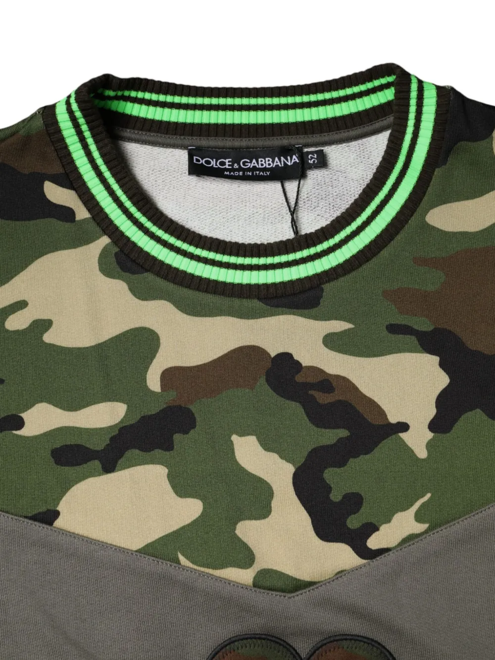 Dolce & Gabbana Sweater met hart-patch en camouflage-print Groen
