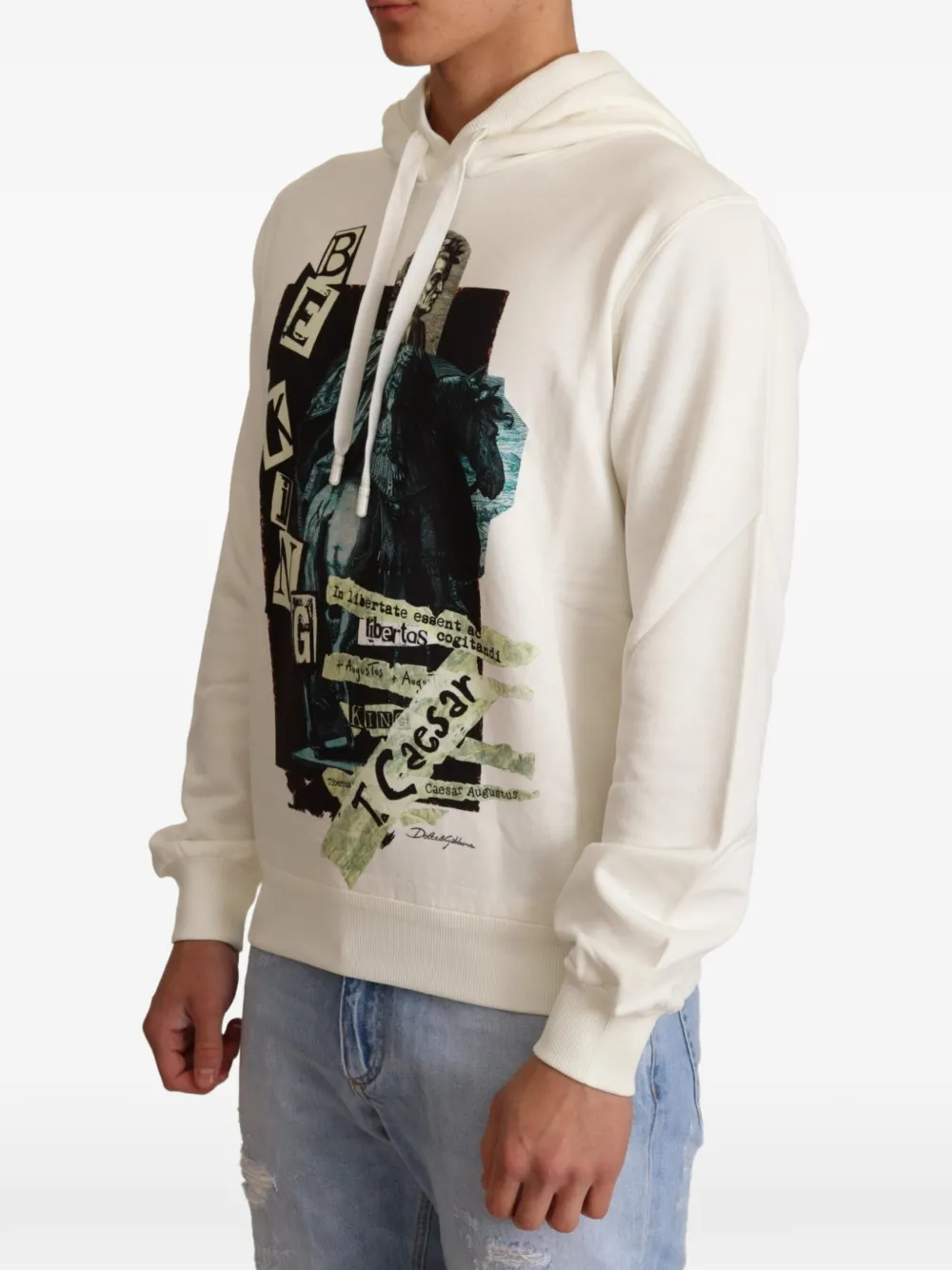 Dolce & Gabbana graphic-print hoodie Beige