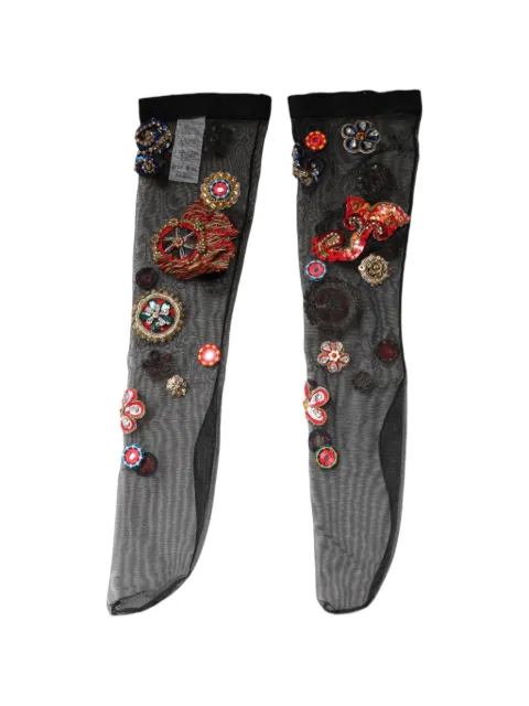 Dolce & Gabbana Carretto crystal-embellished stockings