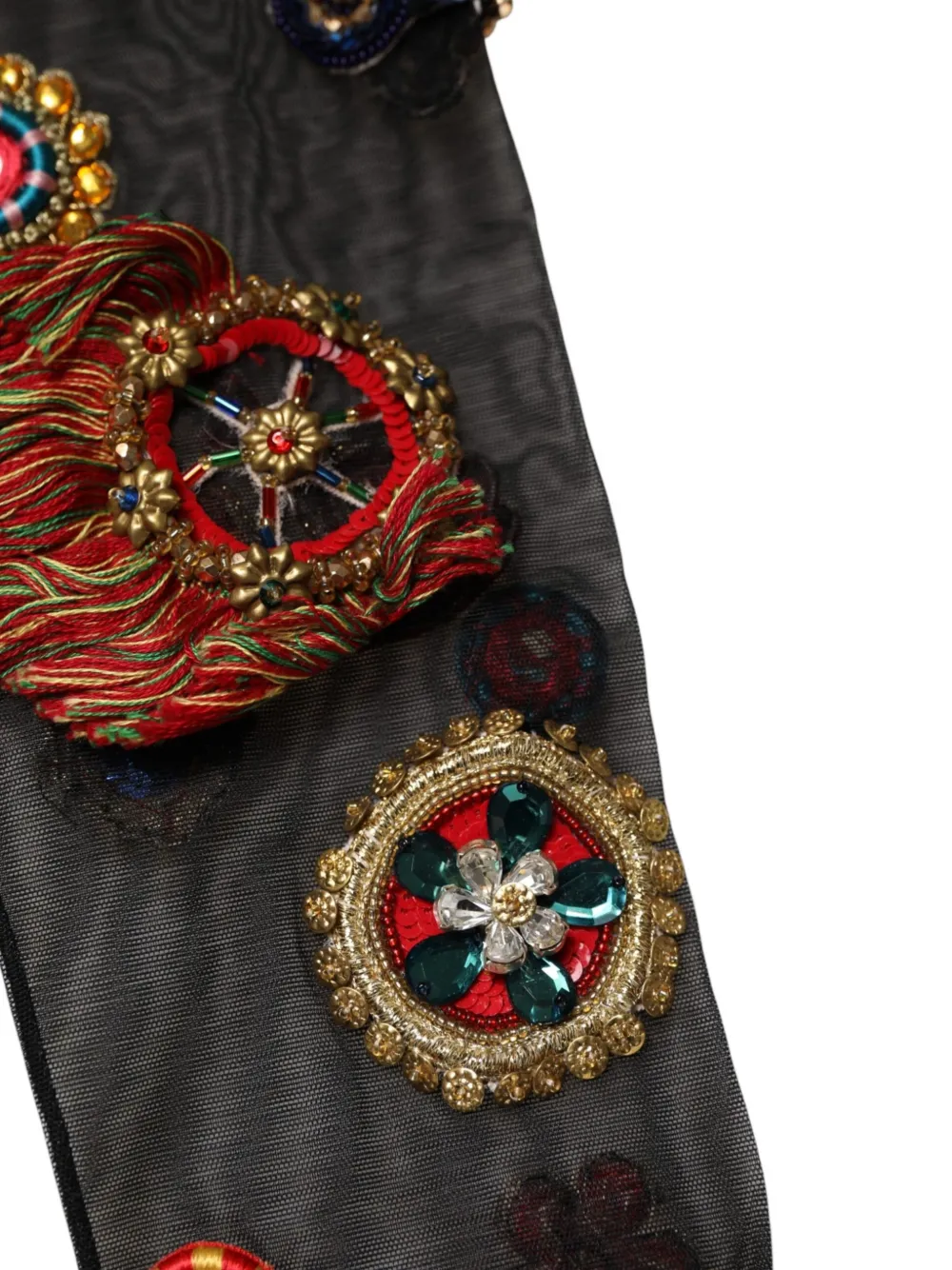 Dolce & Gabbana Carretto kousen verfraaid met kristallen Zwart
