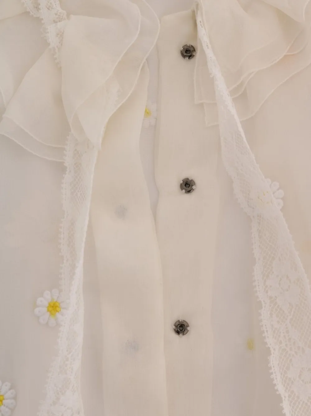 Dolce & Gabbana daisy-appliqué blouse Beige