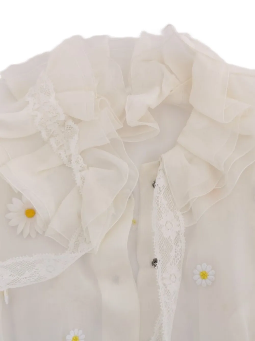 Dolce & Gabbana daisy-appliqué blouse Beige